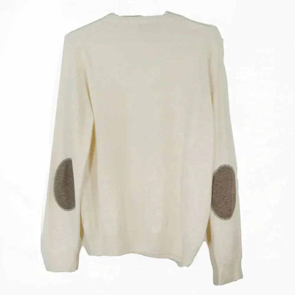 Vintage Valentino Marini Ivory White Cashmere Marino Wool Pullover Sweater - Picture 3 of 4